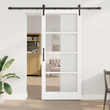 vidaXL Csúszóajtó hardver szettel 'ORKDAL'Fehér 93x211 cm nyílászáró