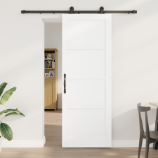 vidaXL csúszóajtó hardverkészlettel Fehér 78x211 cm Szilárd fa fenyő nyílászáró