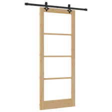 vidaXL csúszóajtó kiegészítő készlettel 86x211 cm Tömör fenyőfa (3332285) nyílászáró