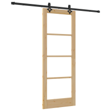 vidaXL Csúszóajtó Szett 78x202 cm Tömör Fenyőfa (3332299) építőanyag