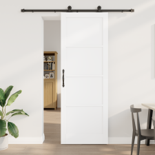 vidaXL csúszóajtó tartozékkal fehér 83x232 cm szilárdfa fenyő nyílászáró