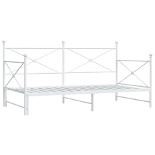 vidaXL Daybed with Trundle without Mattress White 107x203 cm acél (4104692) ágy és ágykellék