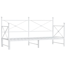 vidaXL Daybed with Trundle without Mattress White 90x200 cm acél (4104689) ágy és ágykellék