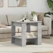  vidaXL Dohányzóasztal Beton Szürke 51 x 50 x 50 cm Faanyag bútor