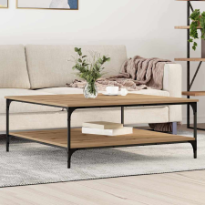 vidaXL Dohányzóasztal kézműves tölgy 100 x 100 x 40 cm Faanyag bútor