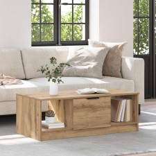 vidaXL Dohányzóasztal kézműves tölgy 100 x 50 x 36 cm Faanyag bútor