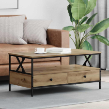 vidaXL Dohányzóasztal kézműves tölgy 100 x 51 x 45 cm Faanyag bútor
