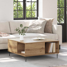 vidaXL Dohányzóasztal kézműves tölgy 80 x 80 x 36.5 cm Faanyag bútor