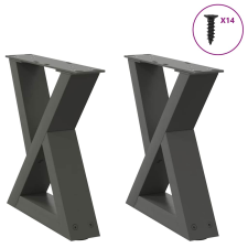 vidaXL dohányzóasztal lábak 2 db antracit 40x(30-31,3) cm acél bútor