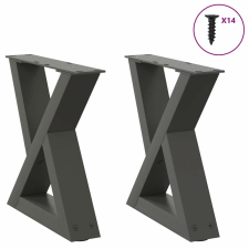 vidaXL dohányzóasztal lábak 2 db antracit 40x(30-31,3) cm acél bútor