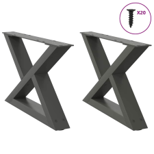 vidaXL dohányzóasztal lábak 2 db antracit 50x(30-31,3) cm acél bútor