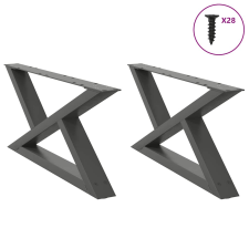 vidaXL dohányzóasztal lábak 2 db Antracit 70x(30-31,3) cm Acél bútor
