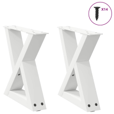 vidaXL dohányzóasztal lábak 2 db Fehér 30x(30-31,3) cm Acél bútor