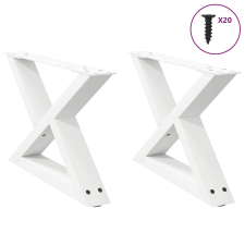 vidaXL dohányzóasztal lábak 2 db Fehér 60x(30-31,3) cm Acél bútor