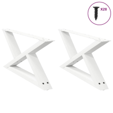 vidaXL dohányzóasztal lábak 2 db Fehér 70x(30-31,3) cm Acél bútor