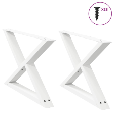 vidaXL dohányzóasztal lábak 2 db Fehér 70x(42-43,3) cm Acél bútor