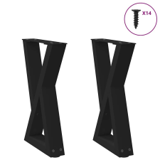 vidaXL dohányzóasztal lábak 2 db Fekete 28x(42-43,3) cm acél bútor