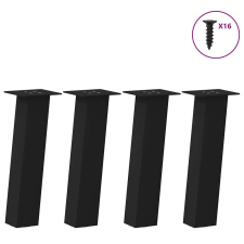 vidaXL dohányzóasztal lábak 4 db Fekete 100-102 cm Acél bútor