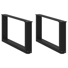 vidaXL dohányzóasztal lábak U-alakú 2 db Fekete 60x(30-31) cm acél bútor