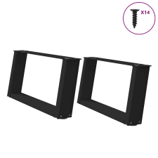 vidaXL dohányzóasztal lábak U-alakú 2 db Fekete 60x(30-31) cm acél bútor