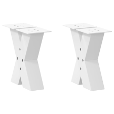 vidaXL Dohányzóasztal lábak X alakú 2 db Fehér 30x(30-31) cm Acél bútor