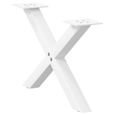 vidaXL Dohányzóasztal lábak X alakú 2 db Fehér 50x(30-31) cm Acél bútor