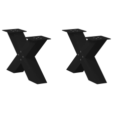 vidaXL dohányzóasztal lábak X-alakú 2 db Fekete 60x(30-31) cm acél bútor