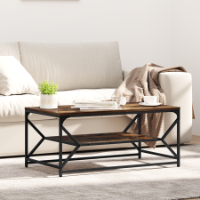 vidaXL Dohányzóasztal polccal Füstölt tölgy 90x50x40 cm Forgácslap bútor
