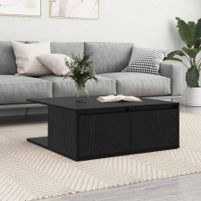 vidaXL Dohányzóasztal with Drawer Musta tammi 80 x 80 x 31 cm Faanyag bútor