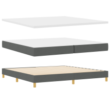 vidaXL Dozenágy Matraccal Sötét Szürke 200x200 cm Szövet (3340172) ágy és ágykellék