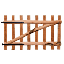 vidaXL egyajtós impregnált mogyorófa deszka-kerítéskapu 100 x 60 cm kerti dekoráció