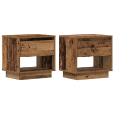 vidaXL Éjjeli asztal 2 db Régi fa 45x34x45 cm Mérnökelt fa (863334) bútor