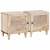vidaXL Éjjeli asztal 2 pcs Bézs 40 x 33 x 46 cm tömör mangófa