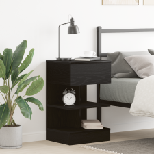 vidaXL Éjjeli asztal Fekete Tölgy 40x35x65 cm Műszaki Fa bútor