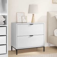 vidaXL Éjjeli asztal Magasfényű fehér 63.5 x 36 x 61 cm Faanyag bútor