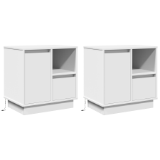 vidaXL Éjjeli asztalok LED-del 2 db Fehér 50x34,5x50 cm (869579) bútor