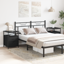 vidaXL Éjjeli szekrények 2 db Fekete tölgy 44x45x60 cm Műanyag bútor