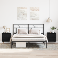 vidaXL Éjjeli szekrények 2db Fekete tölgy 40x35x50 cm Szerelt fa bútor
