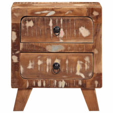 vidaXL éjjeliszekrény 2 db 40x32x46 cm tömör újrahasznosított fa (4104514) bútor