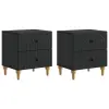vidaXL Éjjeliszekrény 2 pcs Fekete 43 x 34,5 x 48 cm Szerelt Fa