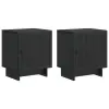 vidaXL Éjjeliszekrény 2 pcs Fekete 43 x 34,5 x 50 cm Szerelt Fa