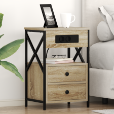 vidaXL Éjjeliszekrény 2 pcs sonoma tölgy 40 x 31 x 60 cm Faanyag bútor
