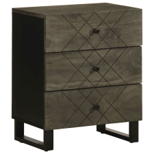 vidaXL éjjeliszekrény fekete 50x33x62 cm tömörfa mangófa bútor