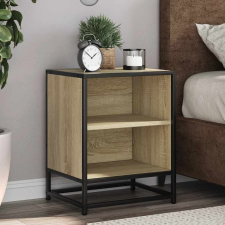 vidaXL éjjeliszekrények 2 db Sonoma tölgy 40x31x50 cm Gépi fa és fém bútor