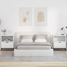 vidaXL Éjjeliszekrények fiókkal 2 pcs Fehér 49 x 36 x 61 cm Faanyag bútor