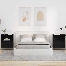 vidaXL Éjjeliszekrények fiókkal 2 pcs Fekete 49 x 36 x 61 cm Faanyag bútor