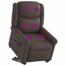 vidaXL elektromos barna műbőr felállást segítő dönthető masszázsfotel masszázsfotel