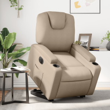 vidaXL elektromos cappuccino műbőr felállást segítő dönthető fotel bútor