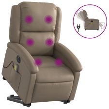 vidaXL elektromos cappuccino műbőr felállást segítő masszázsfotel (3204253) masszázsfotel