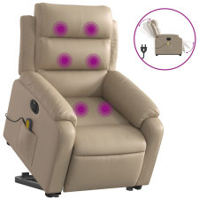 vidaXL elektromos cappuccino műbőr felállást segítő masszázsfotel (3205069) masszázsfotel
